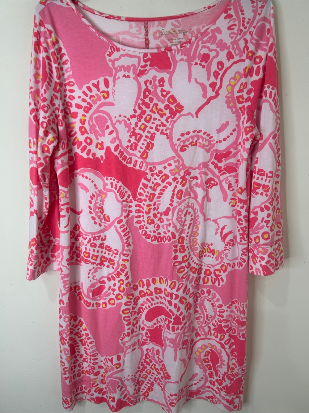 LILLY PULITZER Pink Marlow Dress Hot Coral Trunk in Love Size Large - Picture 16 of 16